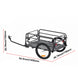 Bike cargo trailer dimensions diagram - 56.5 inch length (1435mm), 28.74 inch height (730mm), and 28.74 inch width (730mm) with labeled measurements in red