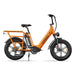 Dual battery orange cargo electric bike